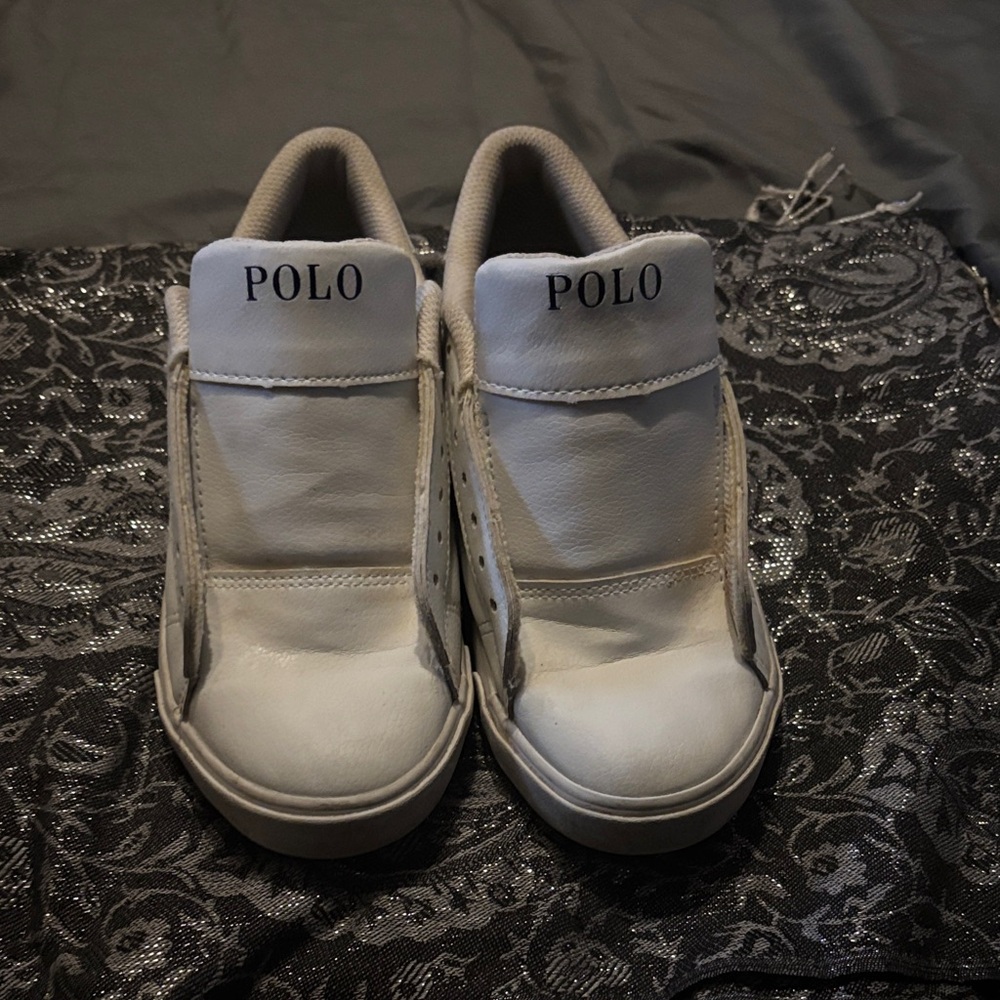 Polo by Ralph Lauren White Leather Sneakers with Pony Logo